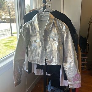 Zara metallic cropped jacket